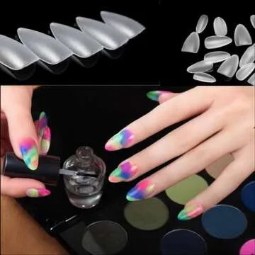 KeepLove 900pcs Short Almond Nail Tips for Nail Art