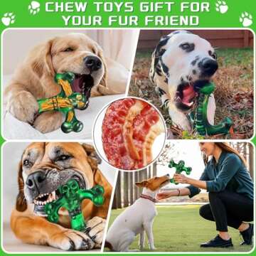 SIHRMIU Dog Toys for Aggressive Chewers,Faint Bacon Flavor,Almost Indestructible Dog Bone for Medium/Large Breed,Toughest Nylon Dog Chew Toys, Heavy Duty Long Lasting Fun Dog Gift