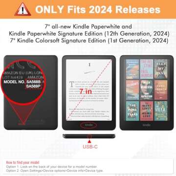 Fintie Case for 7" All-New Kindle Paperwhite (12th Generation, 2024) and Kindle Colorsoft Signature ...