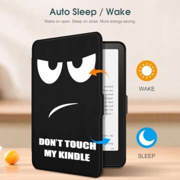 Fintie Case for 7" All-New Kindle Paperwhite (12th Generation, 2024) and Kindle Colorsoft Signature Edition - Slim Lightweight Shell PU Leather Protective Cover with Auto Sleep/Wake, Don't Touch