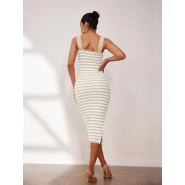 Stylish MEROKEETY Bodycon Midi Dress for Women