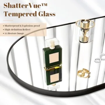 Koonmi Arched Full Length Mirror, 64"x21" Black Standing Hanging or Leaning Full Body Mirror with Aluminum Alloy Frame for Living Room and Bedroom