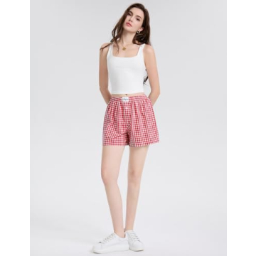 LOMON Women's Boxer Shorts Stylish Cotton Summer PJs