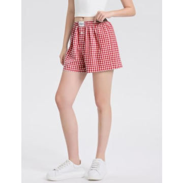 LOMON Women's Boxer Shorts Stylish Cotton Summer PJs