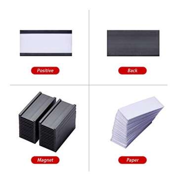 Eeoyu Magnetic Label Holders - Set of 50 for Easy Organization