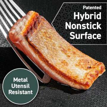 HexClad Hybrid Nonstick 5.5 Qt Deep Sauté Pan and Lid, Dishwasher and Oven-Safe, Compatible with All Cooktops