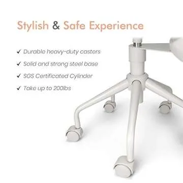 Pipersong Meditation Chair Plus, Cross Legged Chair with Wheels, ADHD Chair, Criss Cross Desk Chair with Lumbar Support and Adjustable Stool, Flexible Design for Fidgety Sitters, Ivory