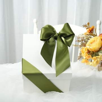 DINDOSAL Green Satin Ribbon for Gift Wrapping and Crafts