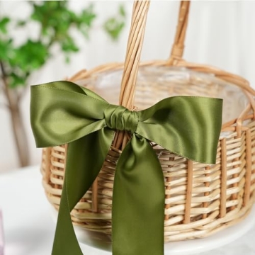 DINDOSAL Green Satin Ribbon for Gift Wrapping and Crafts