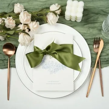 DINDOSAL Green Satin Ribbon for Gift Wrapping and Crafts