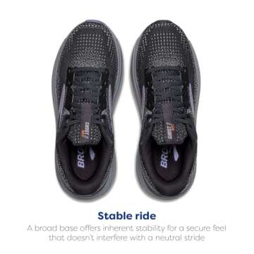 Brooks Women’s Ghost Max 2 Neutral Running & Walking Shoe - Ebony/Sweet Lavender/Alloy - 11 Wide