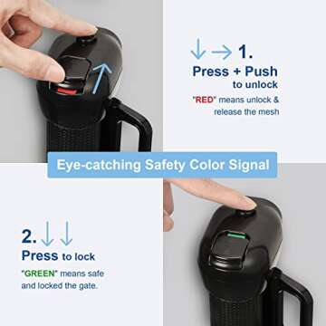 Retractable Baby Gate, PRObebi Retractable Dog Gate for Babies and Pets 34" Tall Extends to 72" Wide, Retractable Mesh Gate for Doorways, Stairs, Hallways, Indoor/Outdoor (Black)