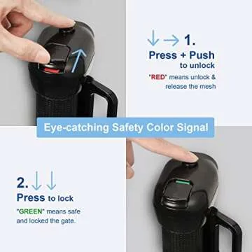 Retractable Baby Gate, PRObebi Retractable Dog Gate for Babies and Pets 34" Tall Extends to 72" Wide, Retractable Mesh Gate for Doorways, Stairs, Hallways, Indoor/Outdoor (Black)