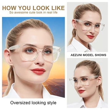 AEZUNI Oversized Reading Glasses Women Clear Magnification