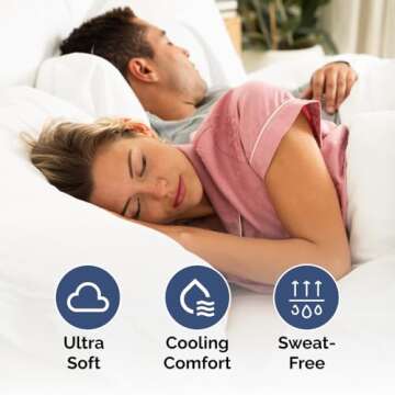 Queen 6 Piece Sheet Set - Breathable & Cooling Sheets - Hotel Luxury Bed Sheets - 1 Flat Sheet, 1 Fitted Sheet & 4 Pillowcases - Deep Pocket - Easy Fit, Soft & Wrinkle Free - Queen White Sheets