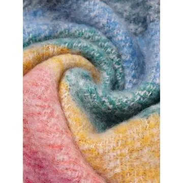 WAMSOFT Women's Knitted Scarf Chunky Knit scarf, 3X Thick Cold Weather Pashmina Shawl Scarf, Rainbow Winter Scarf for Women, Soft Warm Chunky Scarf, Long Skiing Working Scarf Gift, Bubble Gum Pink