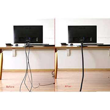 Alex Tech 25ft Cord Protector Wire Loom for Cable Management