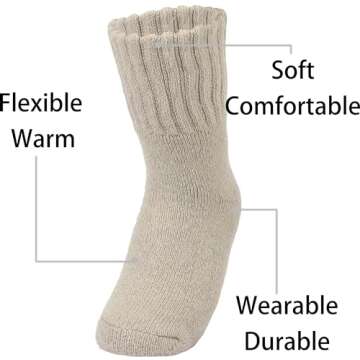 Weweya Women's Thick Thermal Boot Socks for Winter