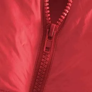 Hixiaohe Women's Winter Crop Vest Puffer Lightweight Stand Collar Padded Vest Zip Up Sleeveless Jacket(Red,M)