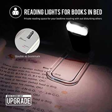 EGWASER Book Reading Light, Portable USB Rechargeable LED Clip on Book Lights for Reading in Bed, 3 ...