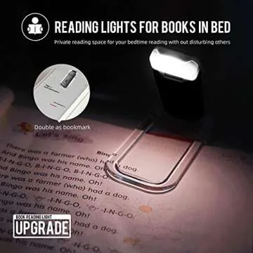 EGWASER Book Reading Light, Portable USB Rechargeable LED Clip on Book Lights for Reading in Bed, 3 ...