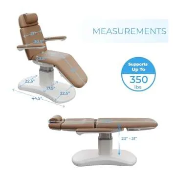 Spa Numa New Lucent 4 Motor Luxury Electric Treatment Chair for Beauty Spa Facial Massage Aesthetic Working Exam Procedure Therapy | Adjustable Spa Bed 2270FB (Sand)