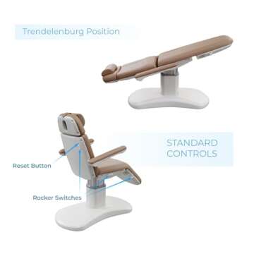 Spa Numa New Lucent 4 Motor Luxury Electric Treatment Chair for Beauty Spa Facial Massage Aesthetic Working Exam Procedure Therapy | Adjustable Spa Bed 2270FB (Sand)