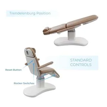 Spa Numa New Lucent 4 Motor Luxury Electric Treatment Chair for Beauty Spa Facial Massage Aesthetic Working Exam Procedure Therapy | Adjustable Spa Bed 2270FB (Sand)