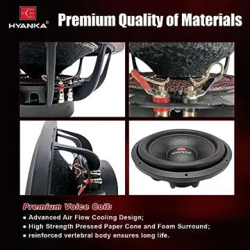 H YANKA BSF-15-4 15 Inch Subwoofer - 2000W MAX Power 15 Inch Paper Cone Subwoofer Car Audio, Black Aluminum Basket, 2.5“ Dual Voice Coil 4 Ohm Impedance 15 Subwoofer for Cars