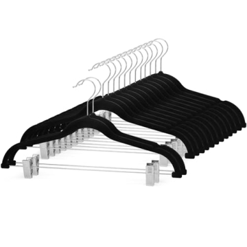 Cozymood Velvet Skirt Hangers 24 Packs Velvet Hangers with Clips Ultra Thin Non Slip Velvet Pants Ha...
