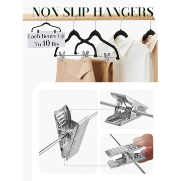Cozymood Velvet Skirt Hangers Set of 24 Space Saving Clips