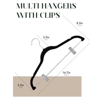 Cozymood Velvet Skirt Hangers Set of 24 Space Saving Clips