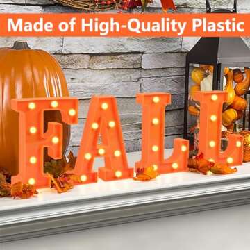 FestalMart Fall Decorations for Home-4 LED Marquee Light Up Letters "FALL" for Home Thanksgiving Aut...