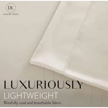 Danjor Linens Queen Sheet Set - 6 Piece Set Including 4 Pillowcases - Deep Pockets - Breathable, Soft Bed Sheets - Wrinkle Free - Machine Washable - Cream Sheets for Queen Size Bed - 6 pc
