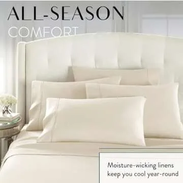 Danjor Linens Queen Sheet Set - 6 Piece Set Including 4 Pillowcases - Deep Pockets - Breathable, Soft Bed Sheets - Wrinkle Free - Machine Washable - Cream Sheets for Queen Size Bed - 6 pc