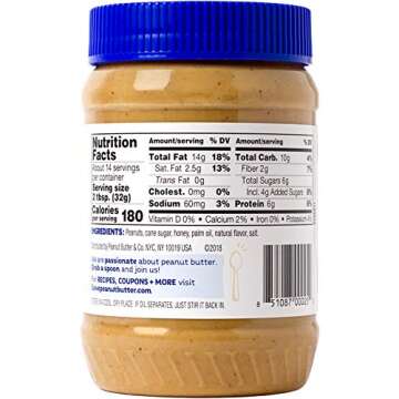 Peanut Butter & Co. The Bees Knees (Honey) Peanut Butter, Gluten Free, 16 Ounce (Pack of 6)