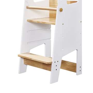 Gosling creative Toddler Standing Tower | Safe Montessori Step Stool for Toddlers, Perfect Tower for Learning New Skills | Ideal Helper for Little Kids in The Kitchen | White