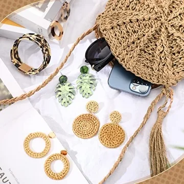 Hicarer Boho Purse and Earrings Set for Perfect Summer