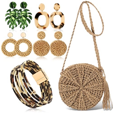 Hicarer Boho Purse and Earrings Set for Perfect Summer