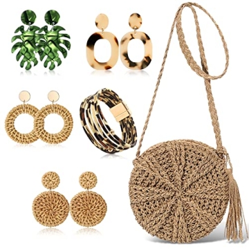 Hicarer Boho Purse and Earrings Set for Perfect Summer