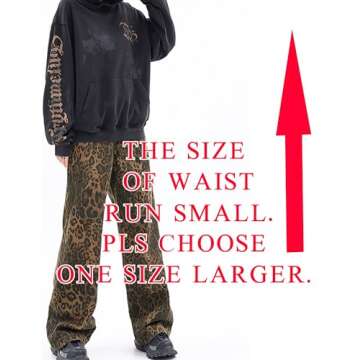 Y2k Leopard Pants Wide Leg Jeans Woman Loose Fit Jeans Hip Hop Pants Vintage Baggy Trousers