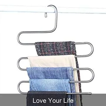 Devesanter Non-Slip 5-Tier Pants Hangers for Closet Storage