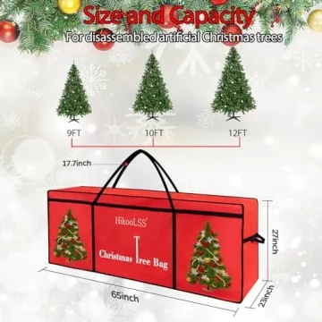 HikooLSS Christmas Tree Storage Bag for 12 ft Trees