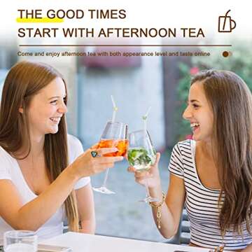 DUMING-IN 6 Pcs Reusable Glass Straws with 2 Cleaning Brushes, Cute Colorful Butterfly Glass Straws Shatter Resistant, Reusable Straws Dishwasher Safe for Juices, Smoothies, Milkshakes, Teas