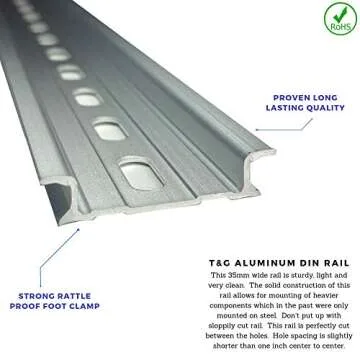 ICI T&G DIN Rail Slotted Aluminum RoHS 12" Long 35mm Wide