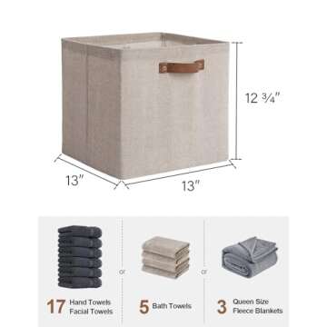 StorageWorks 13x13 Storage Cubes, Collapsible Storage Bins Organizer for Closet, Fabric Storage Box ...