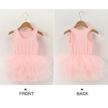 Baby Girls Ballet Dress Sleeveless Tutu Leotard Ballerina Outfit for Dance (Ballet Pink 12-24M)