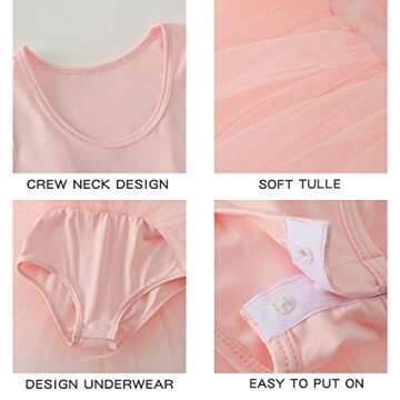 Baby Girls Ballet Dress Sleeveless Tutu Leotard Ballerina Outfit for Dance (Ballet Pink 12-24M)