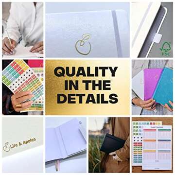 Life & Apples Wellness Planner - Food Journal and Fitness Diary with Daily Gratitude and Meal Planne...