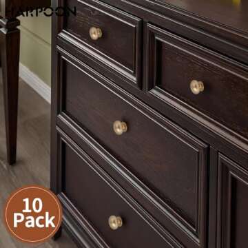 Champagne Gold Cabinet Knobs - Elegant and Durable 10 Pack